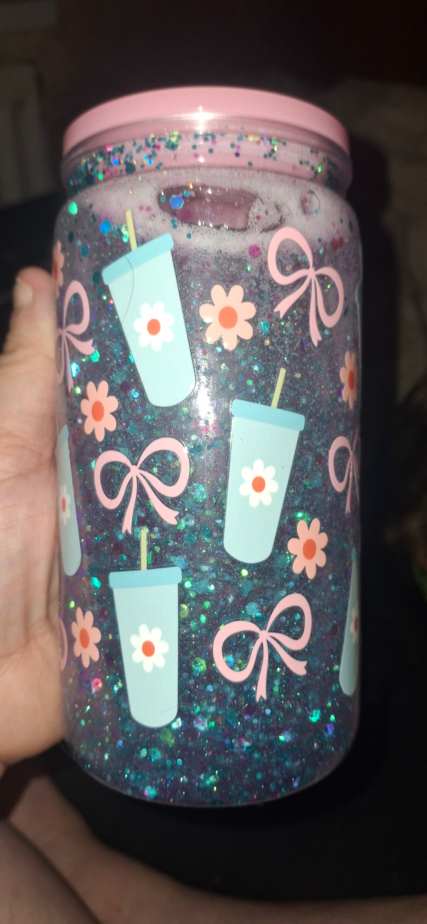Pre made stay suspended snow globe tumbler's/Beackers