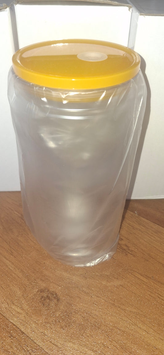 Libby clear doubled walled plastic snow globe tumbler's/ beackers all 5 colour one of each